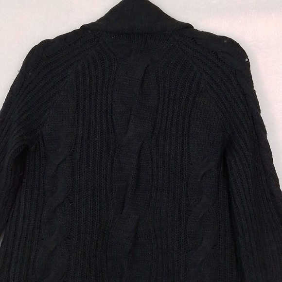 Forever 21 Chunky Cable Knit Open Front Cardigan Size Small in Navy, Green - Picture 8 of 11